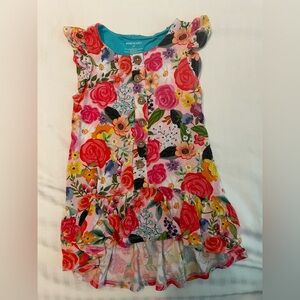 Posh Peanut Floral Button-Front High Low Dress